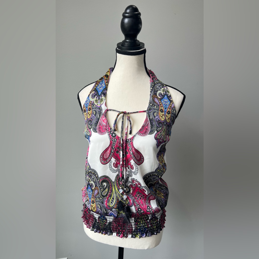 Arden B Brand Halter Top W Feathers